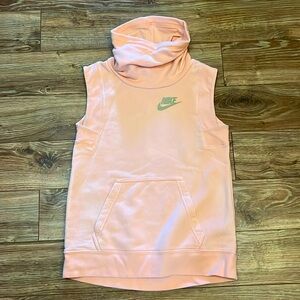 Nike Girls Cowl Neck Sleeveless Hoodie Peach Large